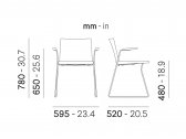Кресло с обивкой PEDRALI Osaka ясень, сталь, ткань Фото 2