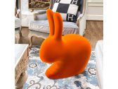 Стул пластиковый Qeeboo Rabbit Velvet Finish полиэтилен оранжевый Фото 8