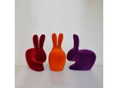 Стул пластиковый Qeeboo Rabbit Velvet Finish полиэтилен оранжевый Фото 13