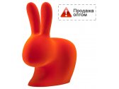 Стул пластиковый Qeeboo Rabbit Velvet Finish полиэтилен оранжевый Фото 1