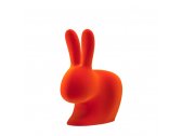 Стул пластиковый Qeeboo Rabbit Velvet Finish полиэтилен оранжевый Фото 4