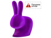 Стул пластиковый Qeeboo Rabbit Velvet Finish полиэтилен фиолетовый Фото 1