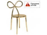 Стул пластиковый Qeeboo Ribbon Metal Finish полипропилен золотистый Фото 1