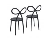 Комплект пластиковых стульев Qeeboo Ribbon Set 2 полипропилен черный Фото 4