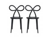 Комплект пластиковых стульев Qeeboo Ribbon Set 2 полипропилен черный Фото 5