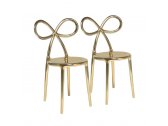 Комплект пластиковых стульев Qeeboo Ribbon Metal Finish Set 2 полипропилен золотистый Фото 4