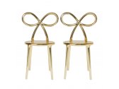 Комплект пластиковых стульев Qeeboo Ribbon Metal Finish Set 2 полипропилен золотистый Фото 5