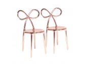 Комплект пластиковых стульев Qeeboo Ribbon Metal Finish Set 2 полипропилен розовое золото Фото 4