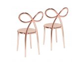 Комплект пластиковых стульев Qeeboo Ribbon Metal Finish Set 2 полипропилен розовое золото Фото 6