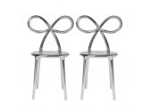 Комплект пластиковых стульев Qeeboo Ribbon Metal Finish Set 2 полипропилен серебристый Фото 7