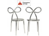 Комплект пластиковых стульев Qeeboo Ribbon Metal Finish Set 2 полипропилен серебристый Фото 1