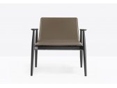 Лаунж-кресло с обивкой PEDRALI Malmo ясень, натуральная кожа черный ясень, темно-бежевый Фото 4