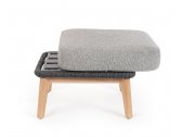 Пуф плетеный с подушкой Garden Relax Tamires тик, алюминий, роуп, олефин натуральный, антрацит, серый Фото 3