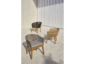 Кресло плетеное с подушкой POINT Khai алюминий, тик, роуп, ткань натуральный, черный Фото 5