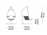 Кресло подвесное плетеное с подушкой POINT Weave алюминий, роуп, ткань серый, тортора Фото 2