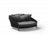 Лаунж-диван плетеный с подушками POINT Weave алюминий, роуп, ткань черный Фото 4