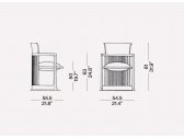Кресло дизайнерское Cassina 606 Barrel вишня, ткань Фото 2