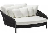 Лаунж-диван плетеный с подушками POINT Weave алюминий, роуп, ткань черный Фото 1