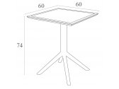 Комплект пластиковой мебели Siesta Contract Sky Folding 60 Cross сталь, стеклопластик темно-серый Фото 3