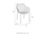 Комплект пластиковой мебели Siesta Contract Sky Folding 60 Air XL сталь, стеклопластик бежевый Фото 2