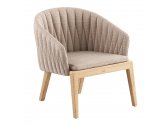 Лаунж-кресло деревянное с обивкой и подушкой Royal Botania Calypso тик, нержавеющая сталь, ткань натуральный Фото 1