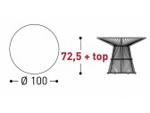 Стол обеденный плетеный со стеклом Varaschin Tibidabo алюминий, роуп, закаленное стекло Фото 2