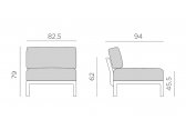 Модуль центральный пластиковый с подушками Nardi Maximo Elemento Centrale стеклопластик, Sunbrella кактус, тимьян Фото 2