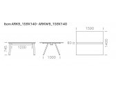 Стол ламинированный с каналом для протяжки проводов PEDRALI Arki-Table Desk сталь, ЛДСП белый Фото 2