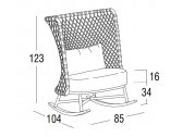 Кресло-качалка плетеное с подушками Robertirattan Charme ироко, нержавеющая сталь, роуп, ткань белый Фото 2