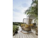 Кресло-качалка плетеное с подушками Robertirattan Charme ироко, нержавеющая сталь, роуп, ткань бронзовый Фото 4