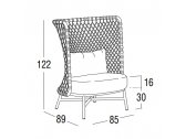 Лаунж-кресло плетеное с подушками Robertirattan Charme нержавеющая сталь, роуп, ткань белый Фото 2