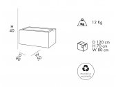 Кашпо пластиковое Arkema Modulo Cassetta полиэтилен антрацит Фото 2